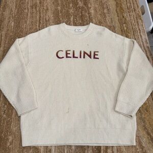 Celine Cream Wool Knit sweater